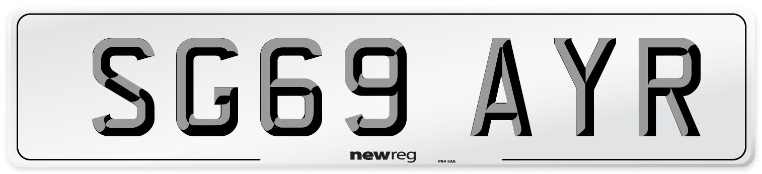 SG69 AYR Number Plate from New Reg